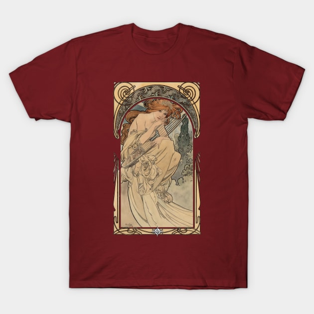 Allegorie de la Musique by Alphonse Mucha T-Shirt by Hiraeth Tees